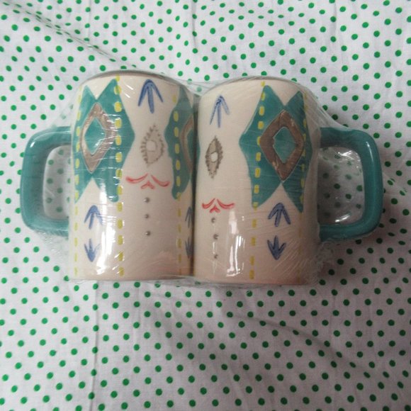 3/$15 NWT salt & pepper shaker set southwest boho print - Picture 11 of 16